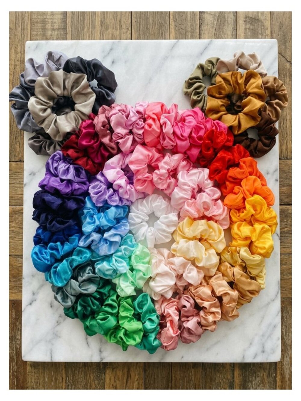 60 Pack Silky Satin Hair Scrunchies Set with Storage Bag